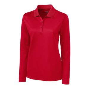 NWT Clique Cardinal Red Ice Pique Long Sleeve Tech Polo